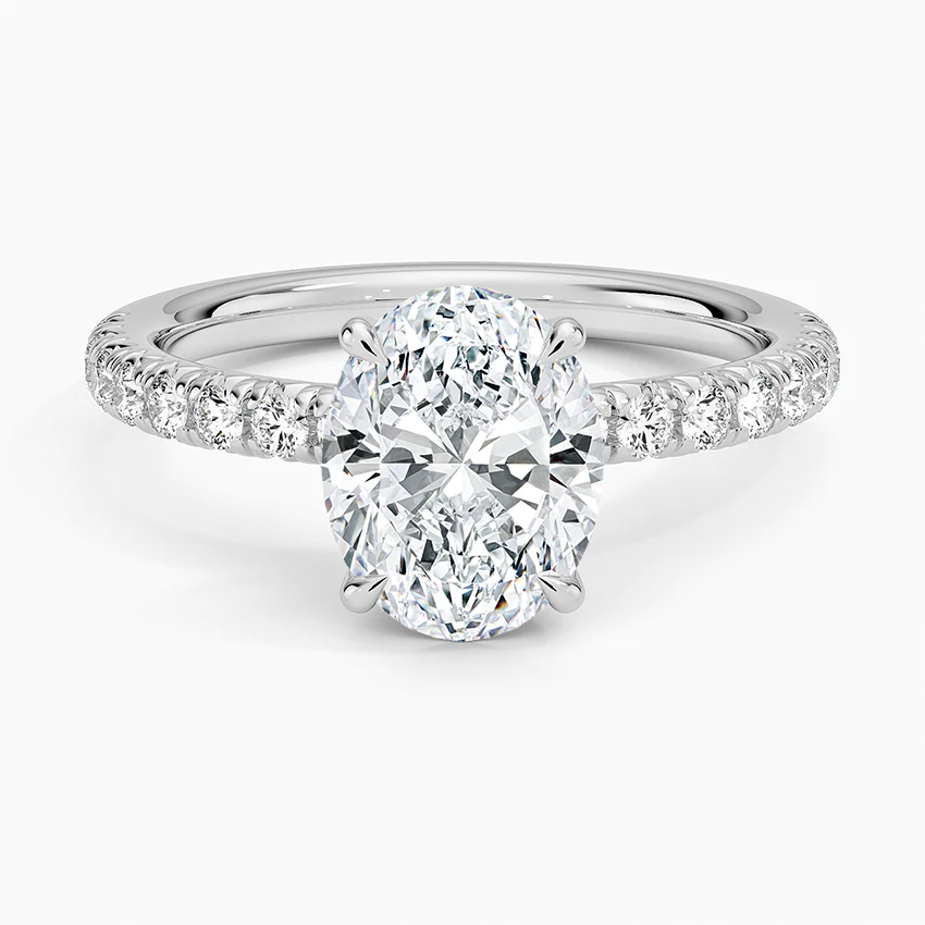 Selene Oval-Cut Pavé Moissanite Ring