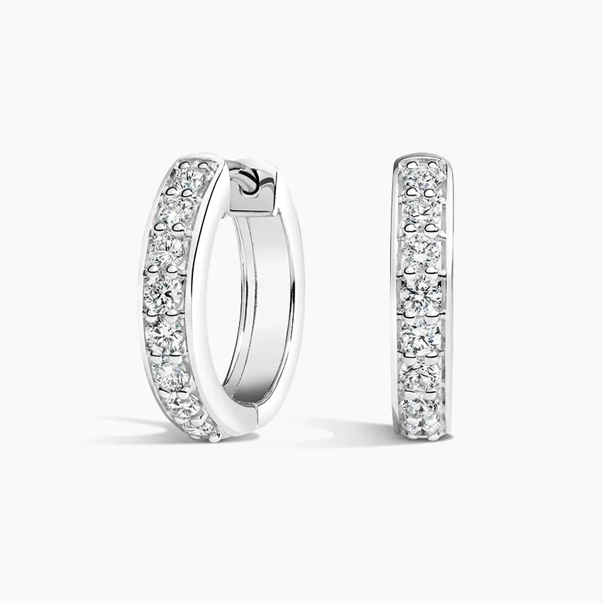 Selene Pave╠ü Hoop Moissanite Earrings