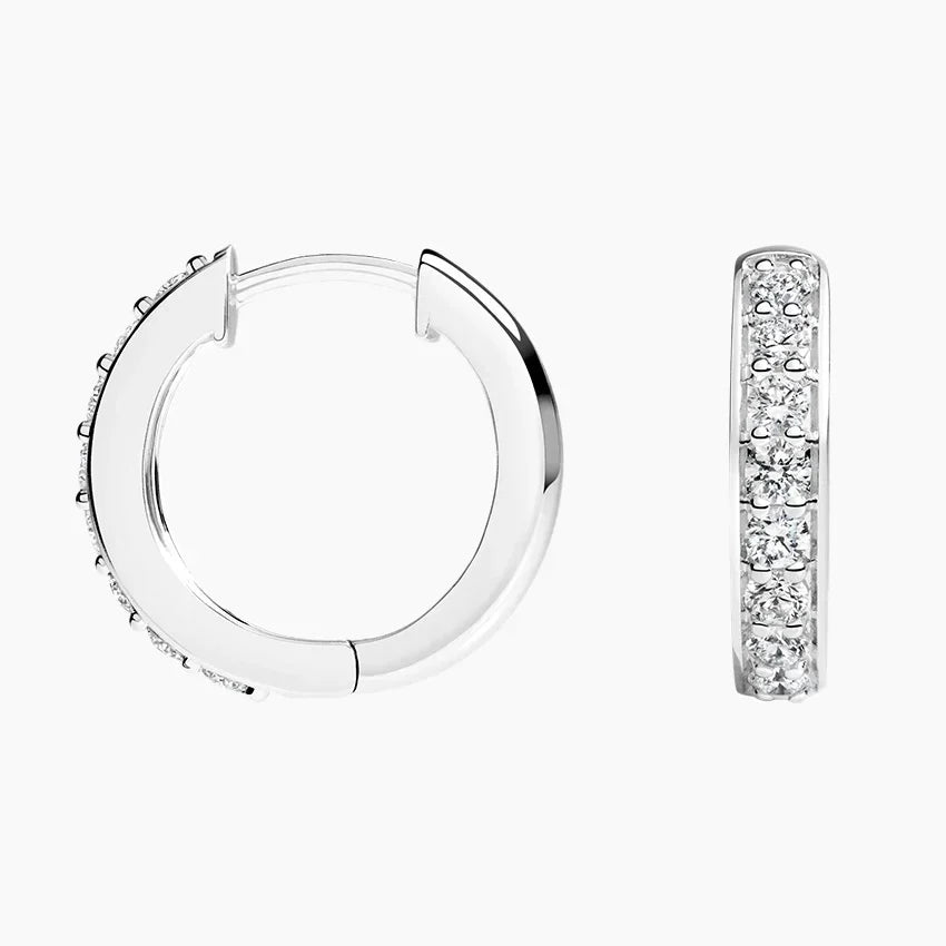 Selene Pave╠ü Hoop Moissanite Earrings