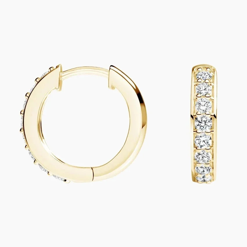 Selene Pave╠ü Hoop Moissanite Earrings