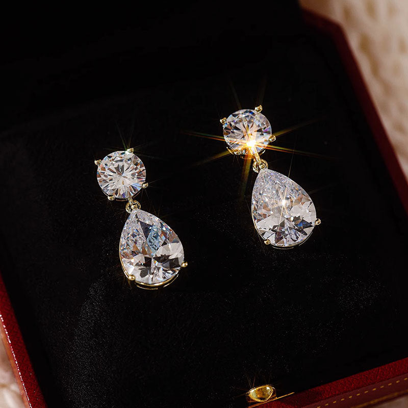Selene Pear -Drop Moissanite Earrings