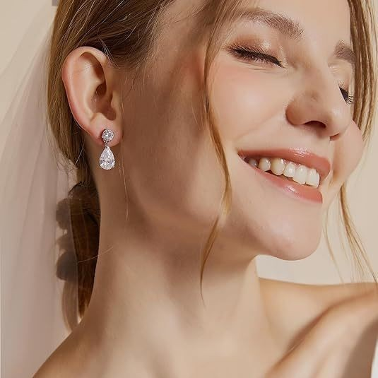 Selene Pear -Drop Moissanite Earrings