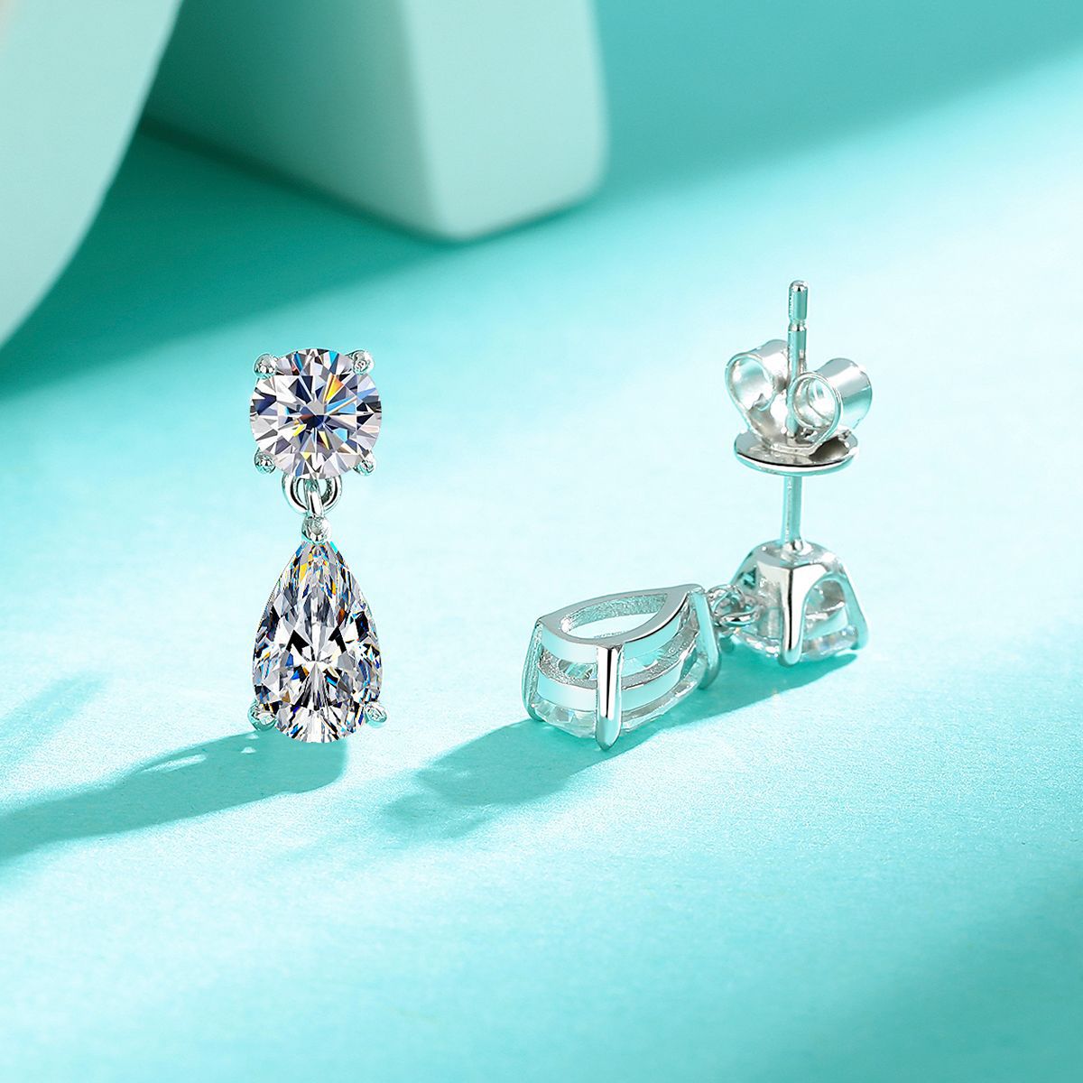 Selene Pear -Drop Moissanite Earrings