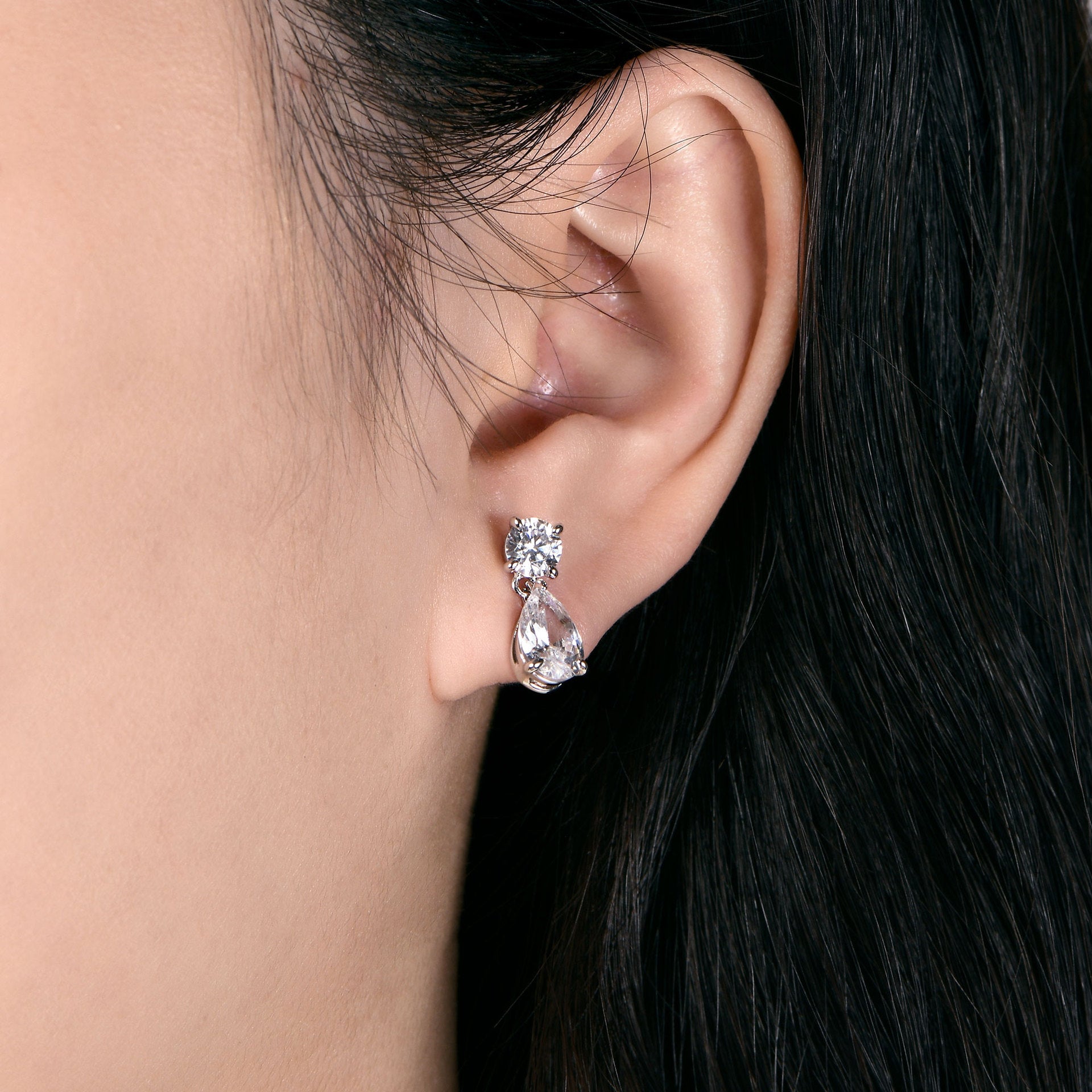 Selene Pear -Drop Moissanite Earrings