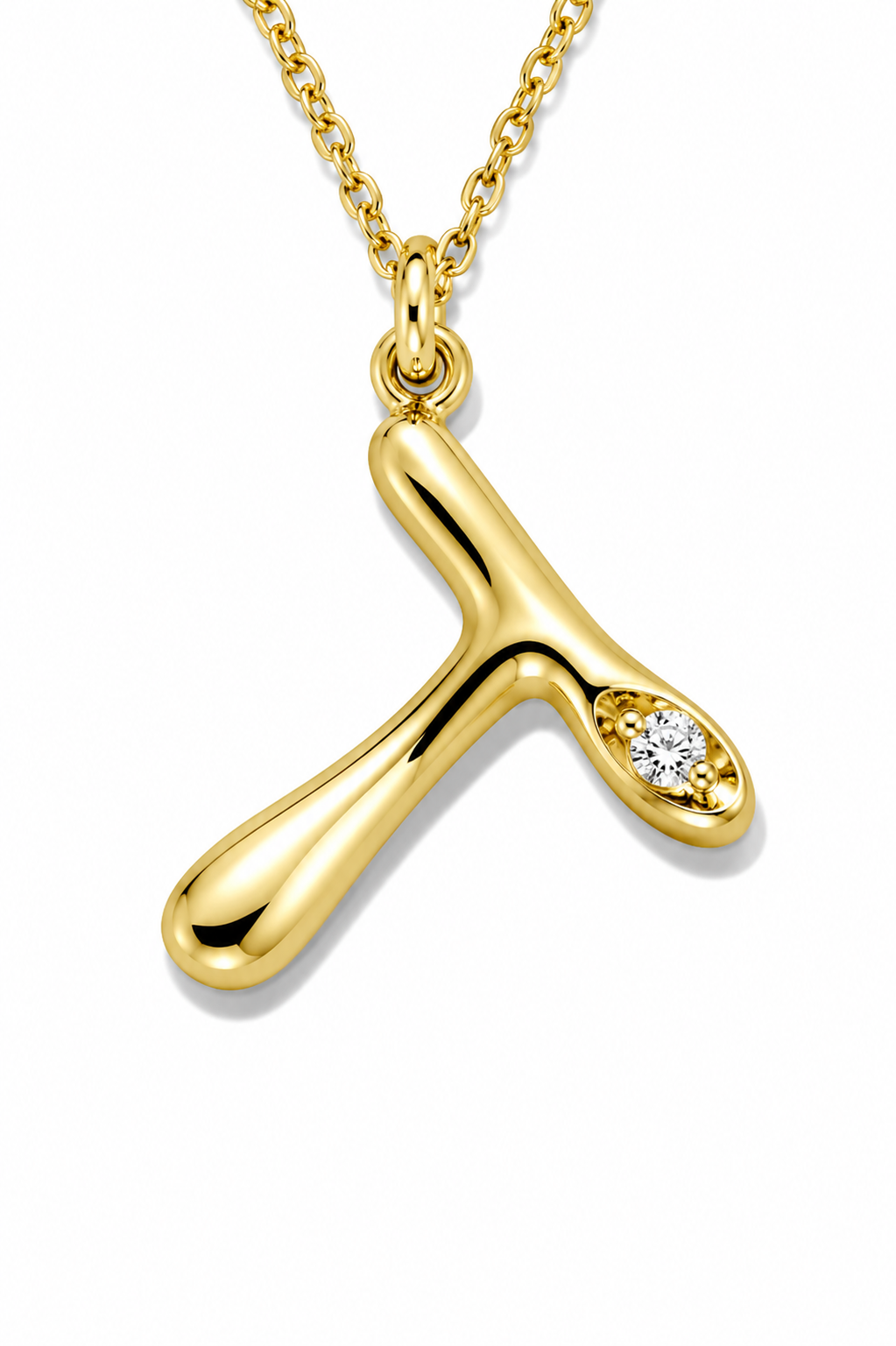 Organic Muse Liquid Letter Pendant Necklace