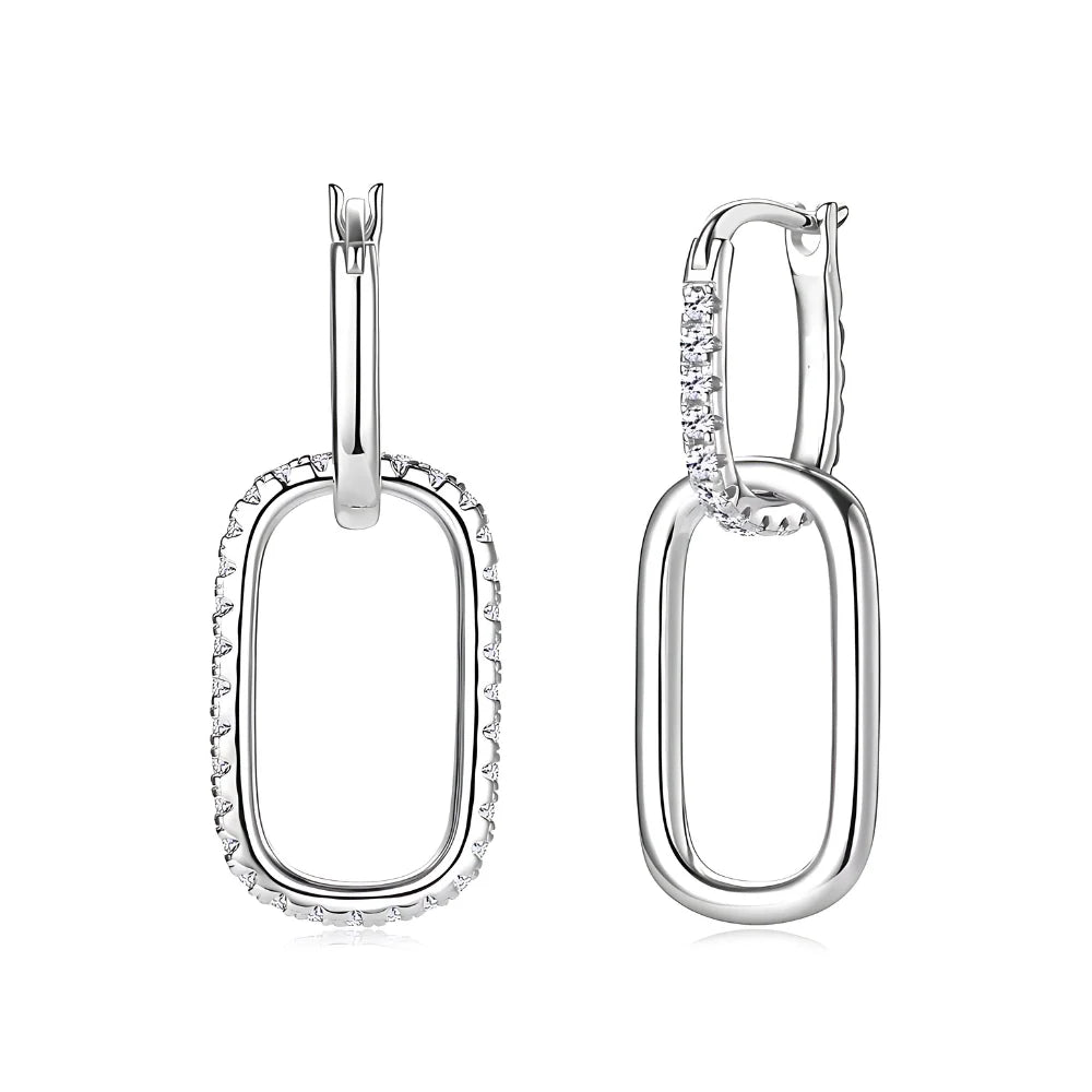 Thea Duo Pavé Paperclip Earrings