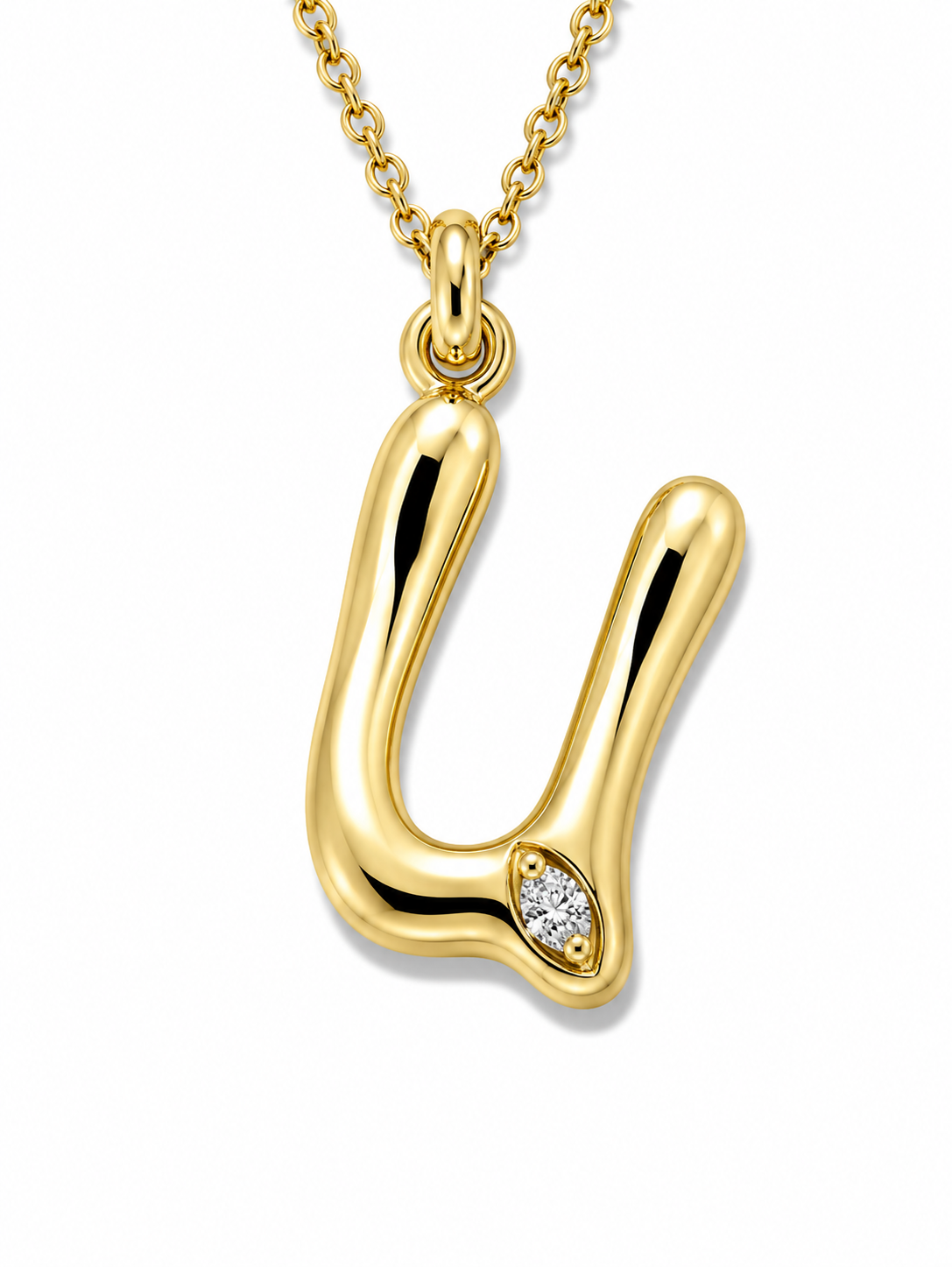 Organic Muse Liquid Letter Pendant Necklace