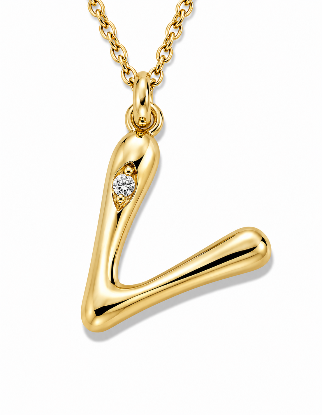 Organic Muse Liquid Letter Pendant Necklace