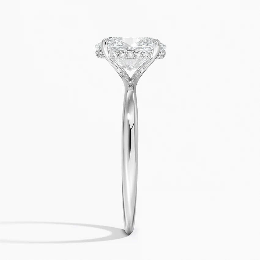 Vivara Oval-Cut Hidden Halo Solitaire Moissanite  Ring
