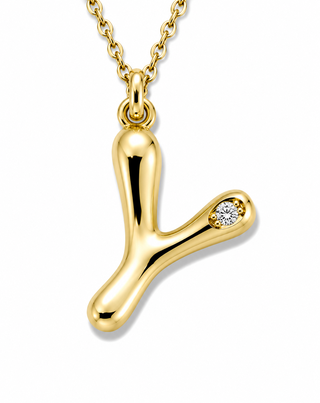 Organic Muse Liquid Letter Pendant Necklace