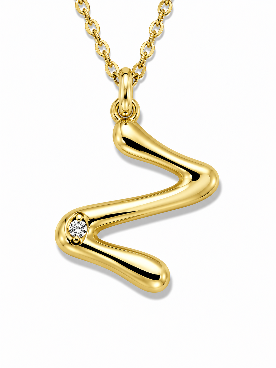 Organic Muse Liquid Letter Pendant Necklace