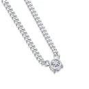 Atlas Solitaire Cuban Round-Cut Moissanite Necklace
