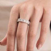 Celestia  Emerald-Cut Moissanite Eternity Ring