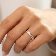Celestia Half Emerald-Cut Moissanite Eternity Ring