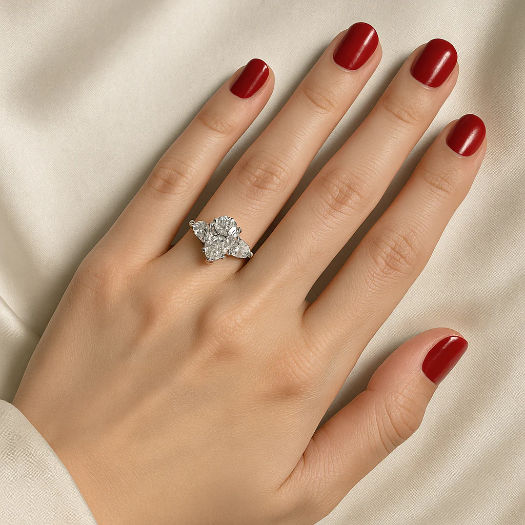 Elysian Signiture Pear-Cut Moissanite Ring