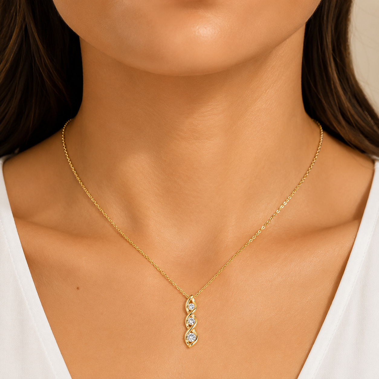 Selene Trinity Moissanite Necklace