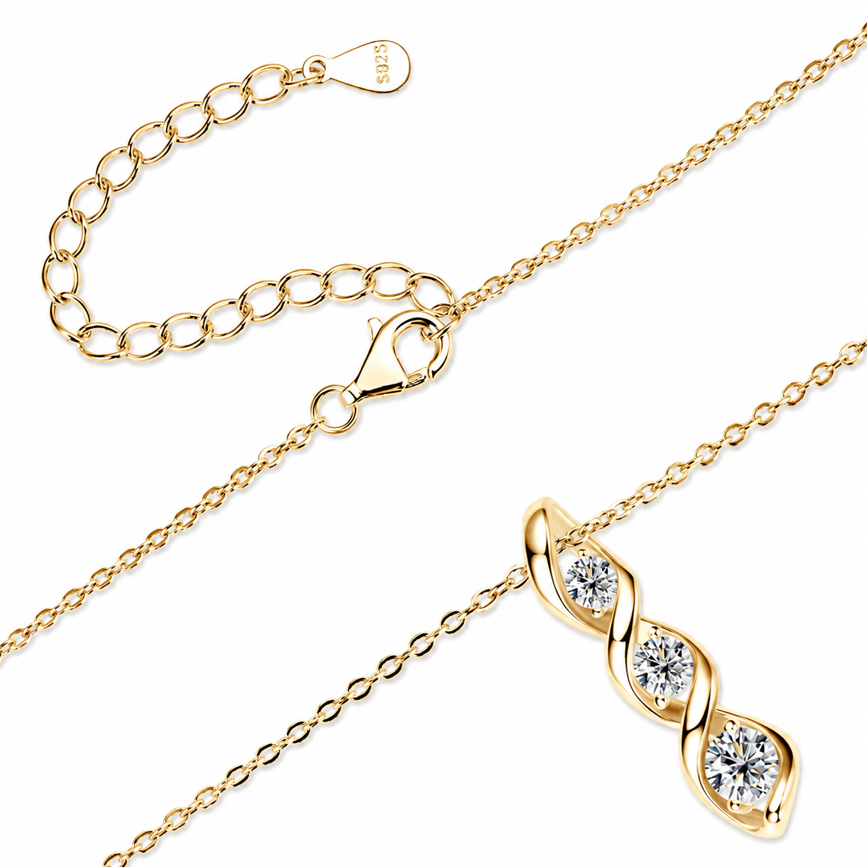 Selene Trinity Moissanite Necklace