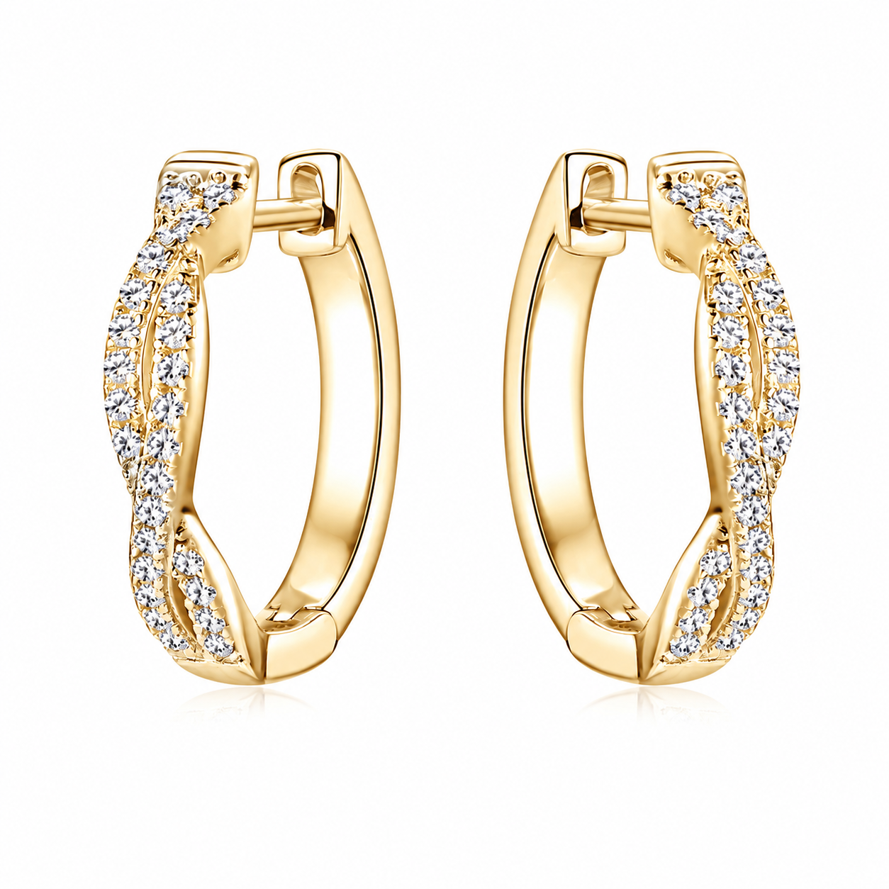 Selene Twist Moissanite Hoops Earrings