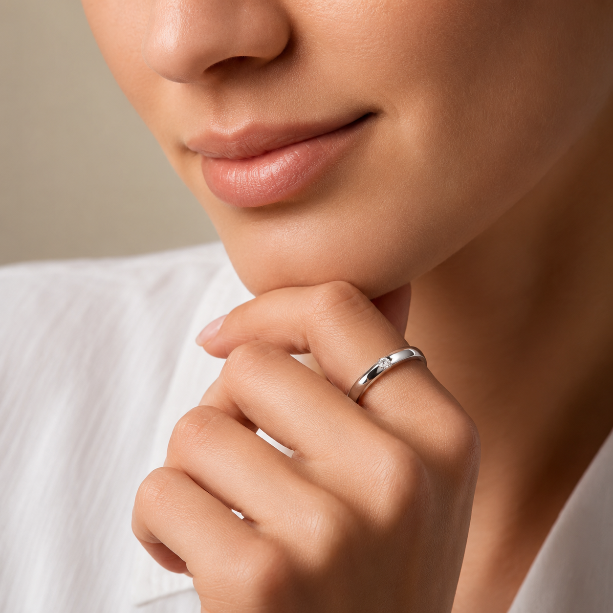 Ariston Inlaid Emerald-Cut Moissanite Ring
