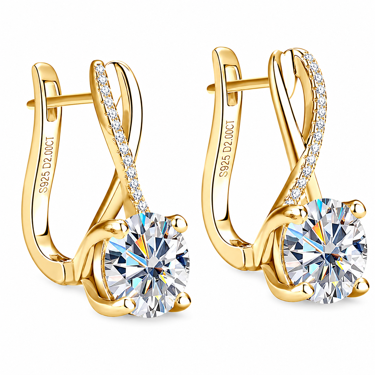Selene Twist Round-Cut Moissanite  Earrings