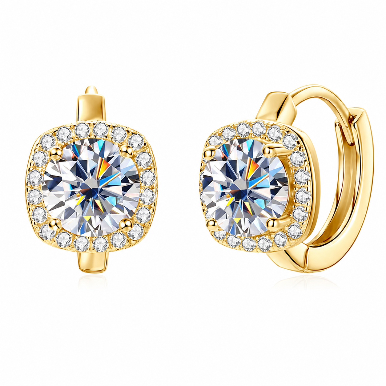 Luna Pavé Huggie Moissanite Earrings
