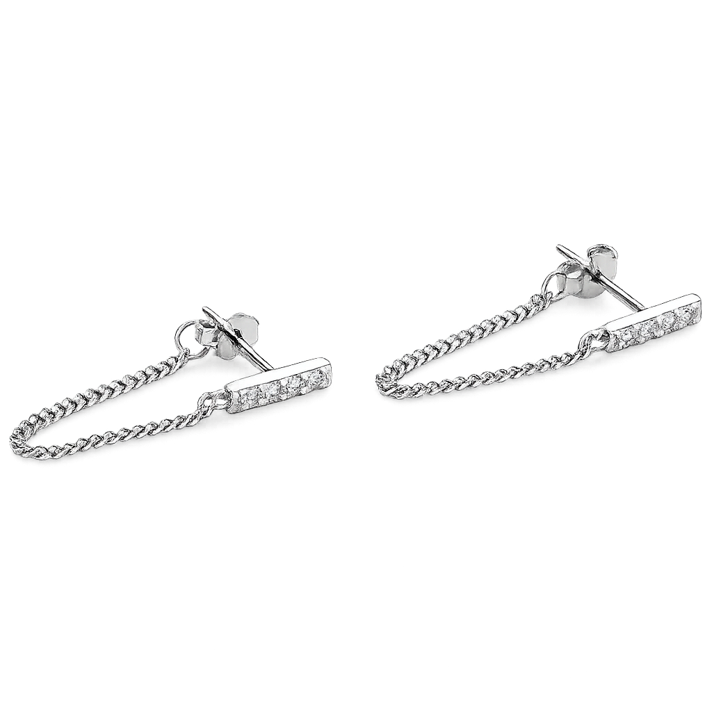 Aria Pave╠ü Chain Earrings