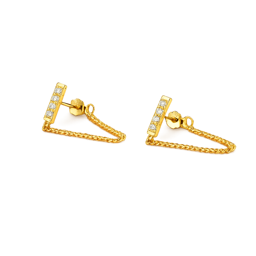 Aria Pave╠ü Chain Earrings