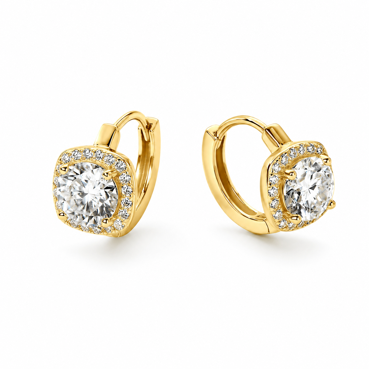 Luna Pavé Huggie Moissanite Earrings