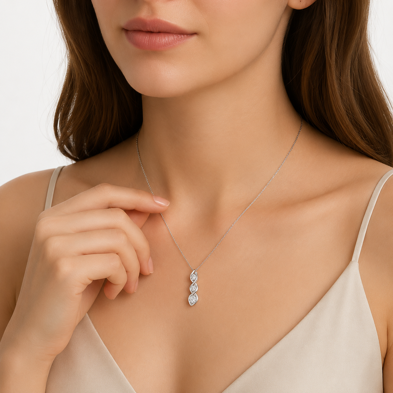 Selene Trinity Moissanite Necklace