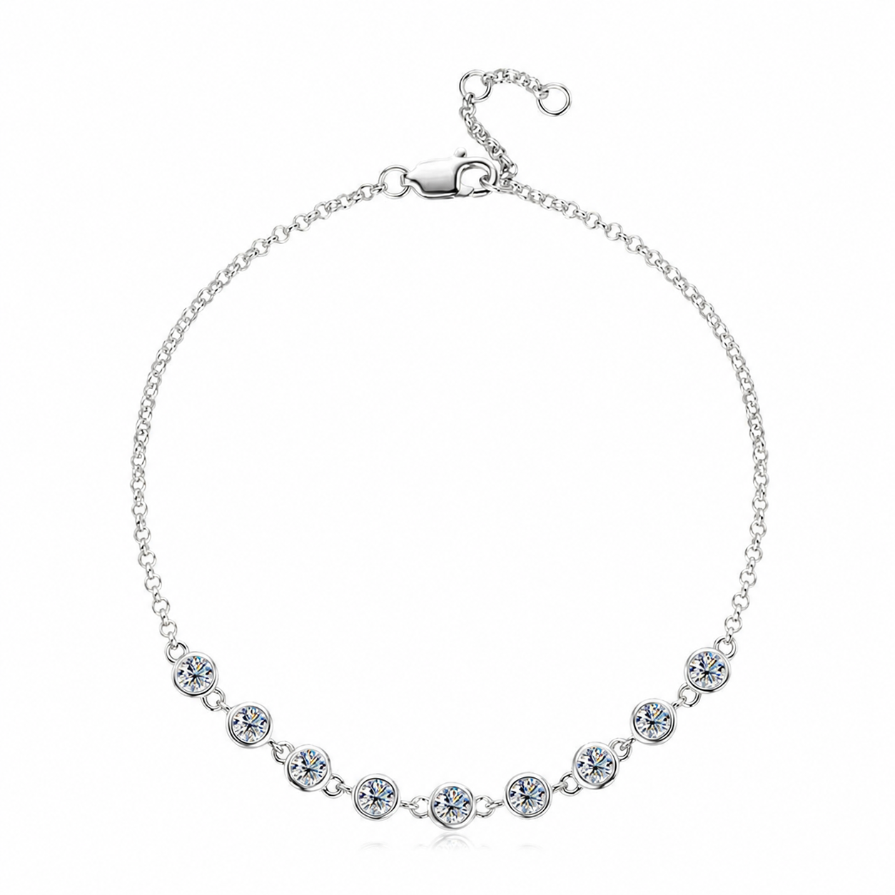 Luna Bezel Tennis Moissanite Bracelet