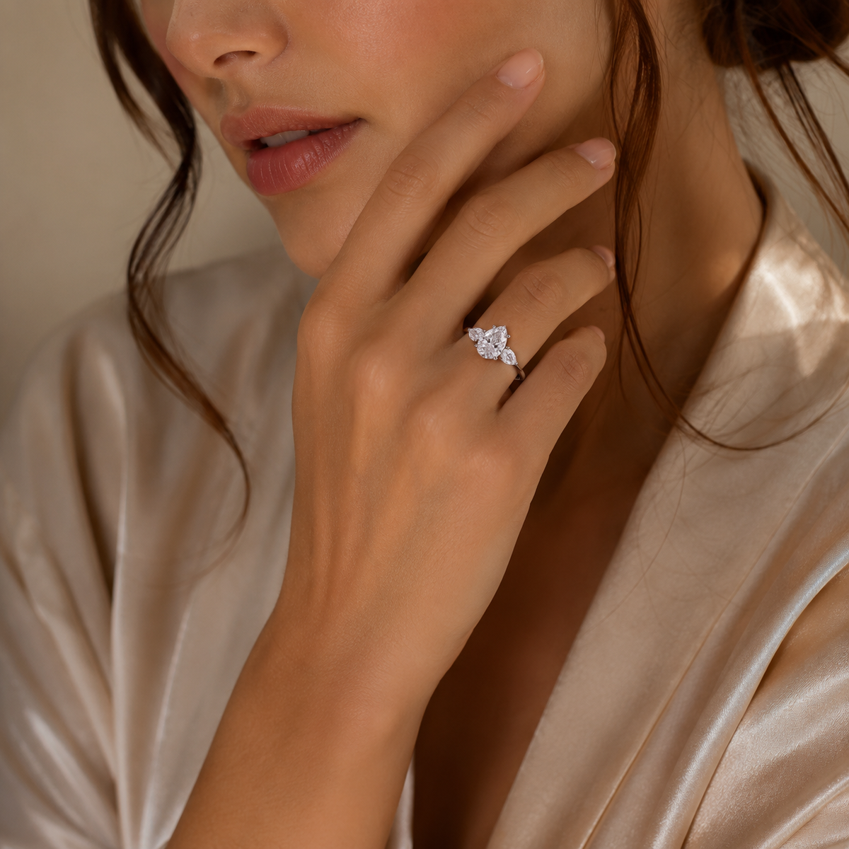 Elysian Signature Pear-Cut Moissanite Ring