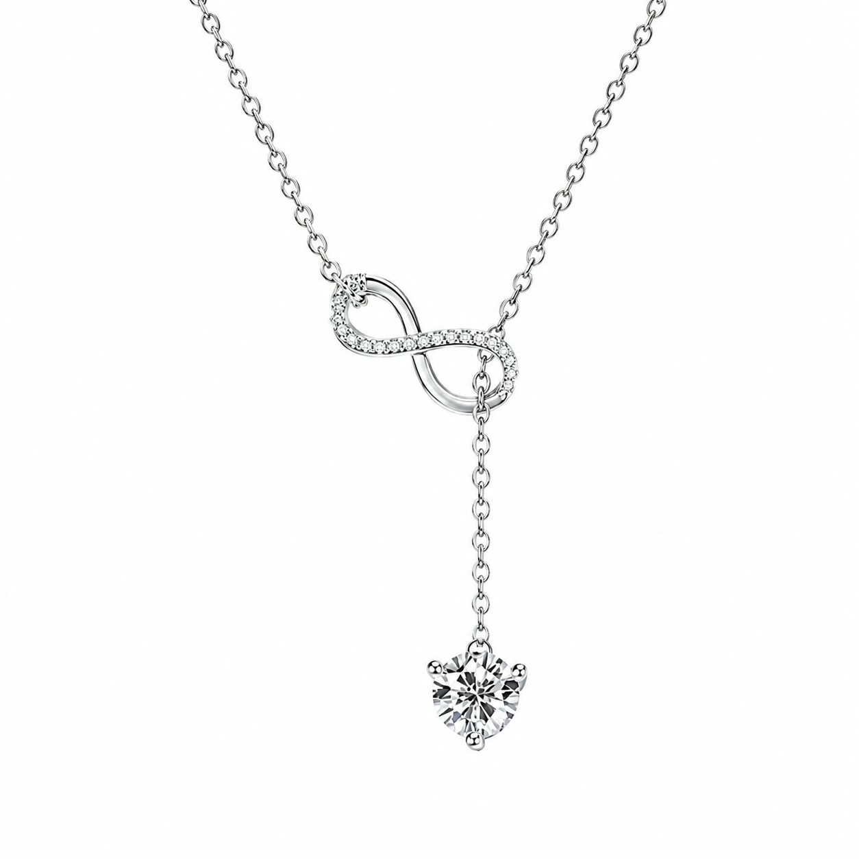 INFINITYA SOLITAIRE MOISSANITE NECKLACE