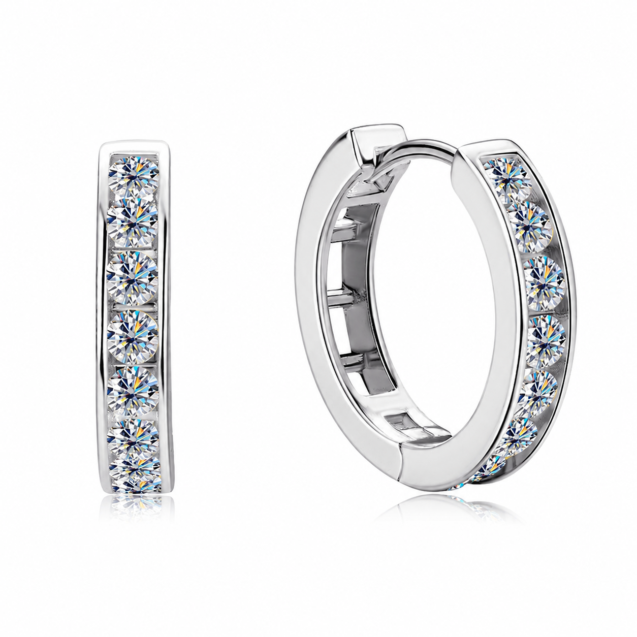 Gemma Moissanite Hoop Earrings