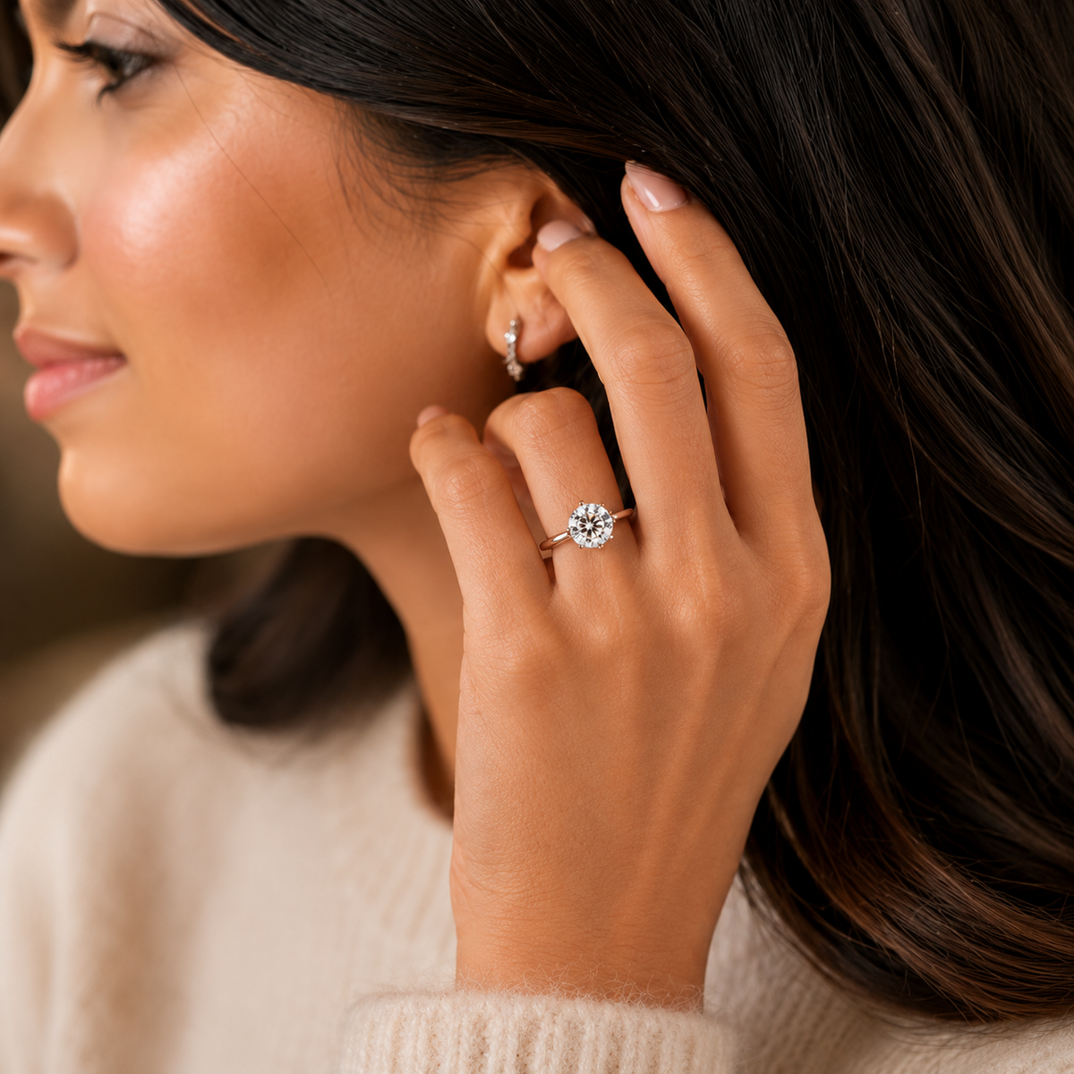 Aurora 6-Prong Solitaire Moissanite Ring