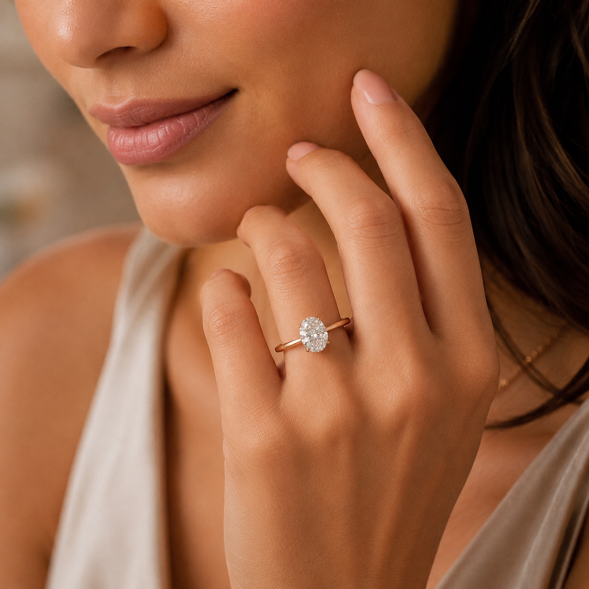 Aurielle Signature Oval -Cut Moissanite Engagement Ring