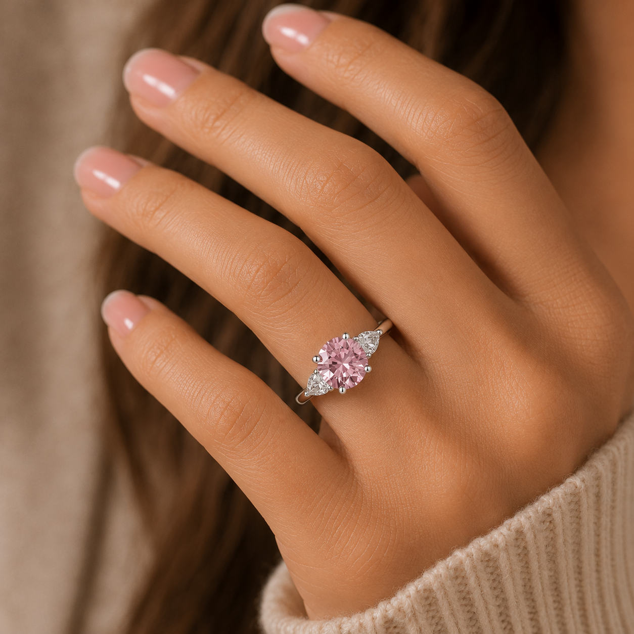 Rosavelle Pink Moissanite Ring