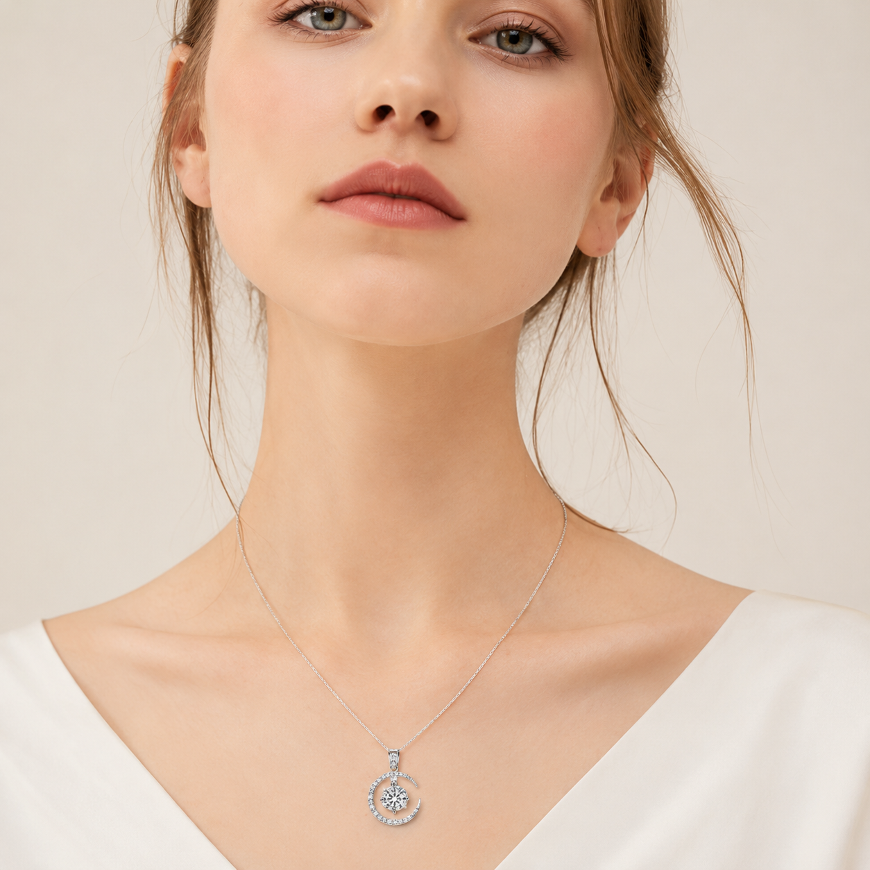 Selene Luna Moissanite Necklace