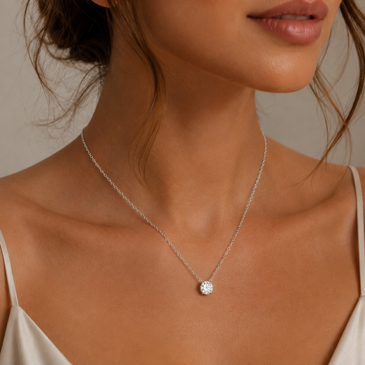 Celestia Solitaire Moissanite Necklace