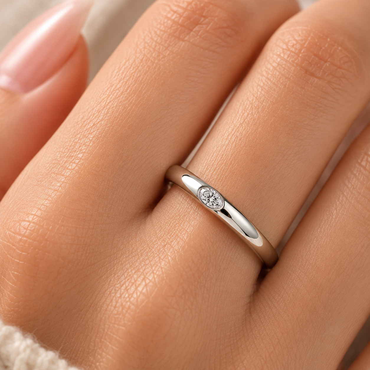 Ariston Inlaid Oval-Cut Moissanite Ring